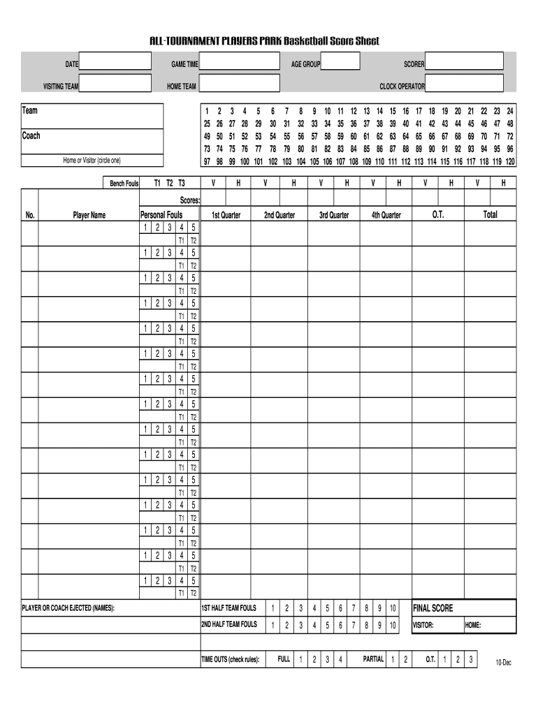 basketball scoring sheet printable