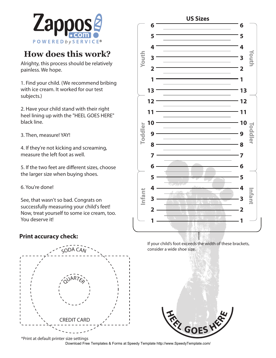 shoe sizing chart printable