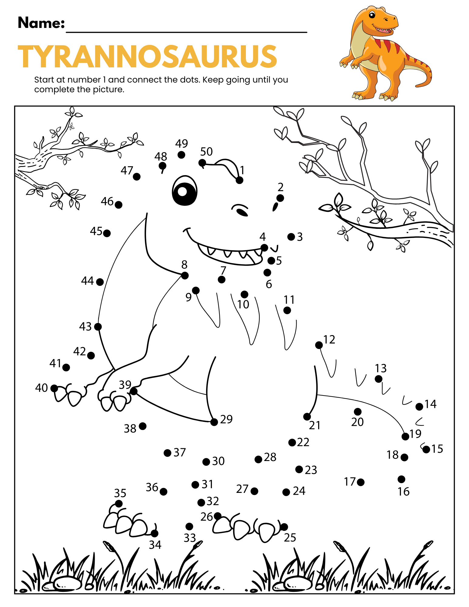 10 Printable Dinosaur Connect The Dots Puzzles 10 Printable Dinosaur Connect The Dots Puzzles