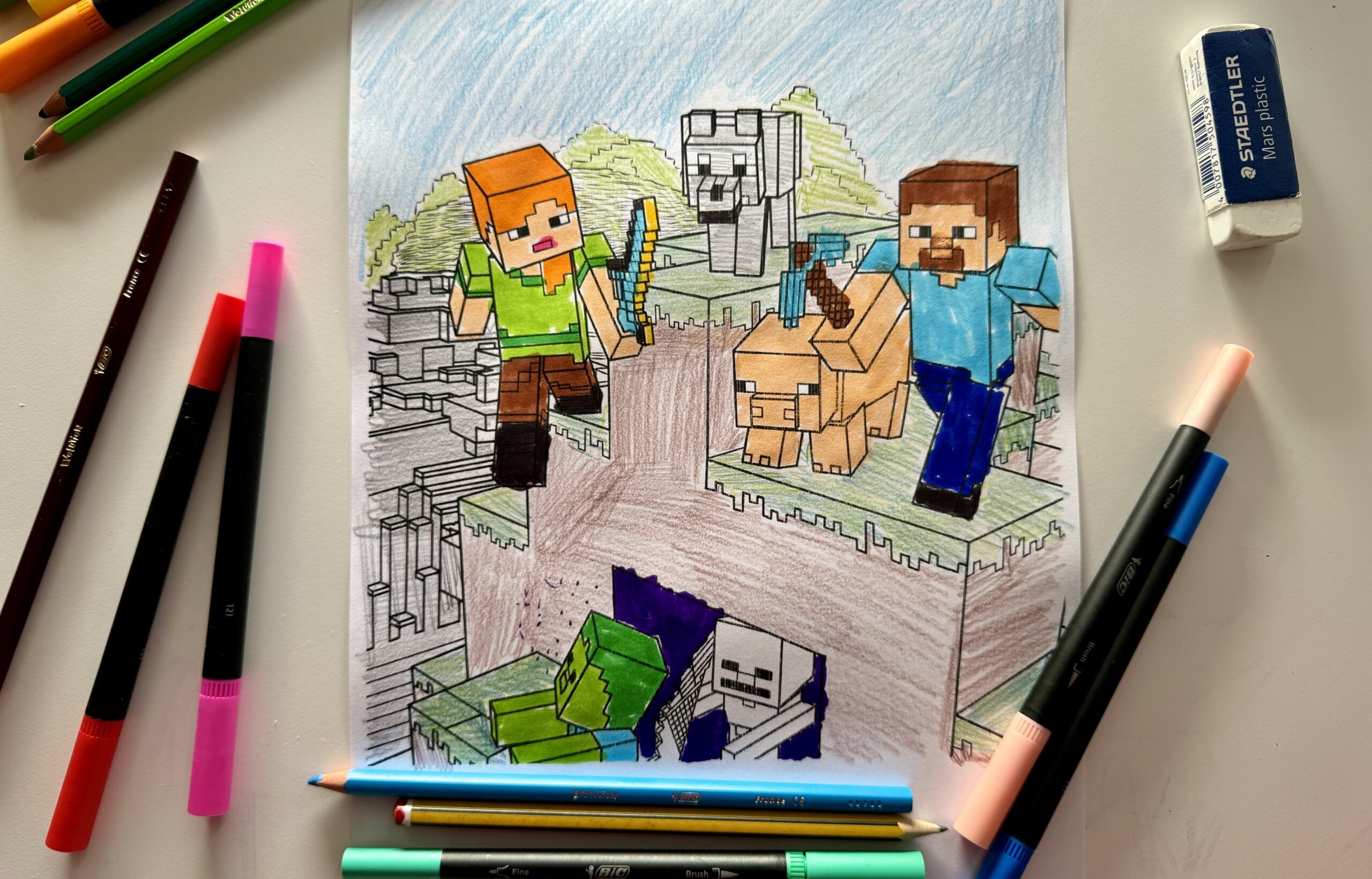 minecraft printables coloring pages