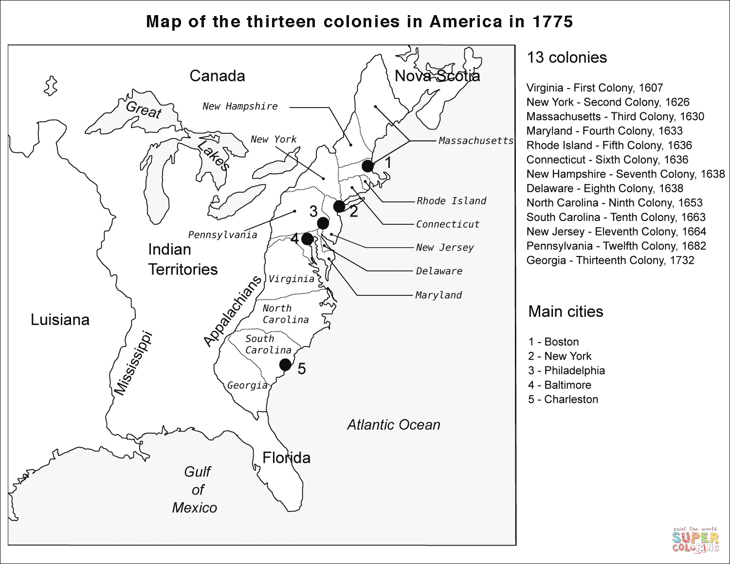 printable 13 colonies map printable 13 colonies map