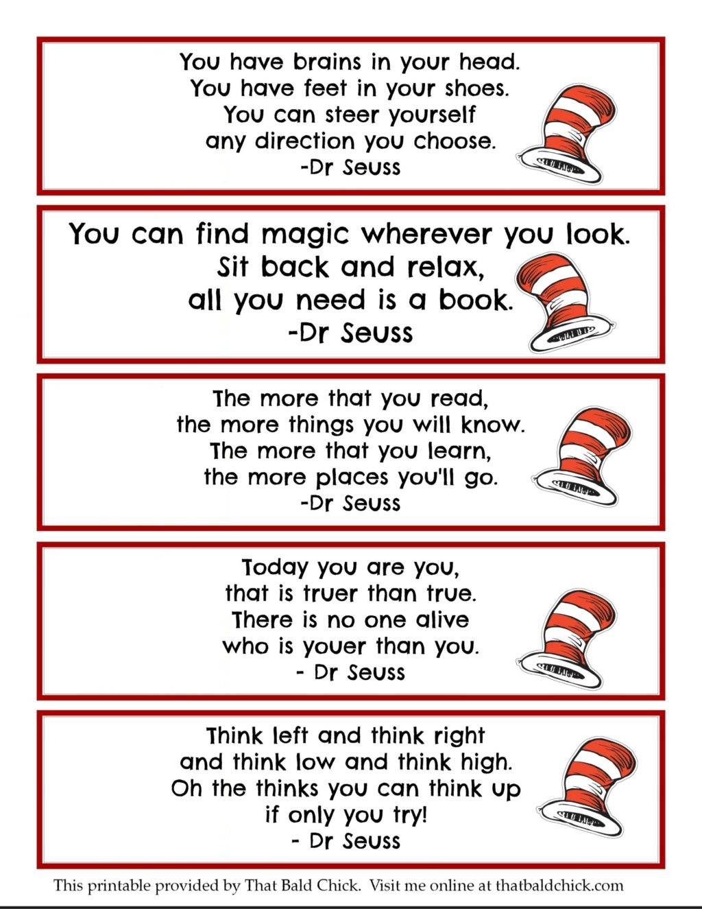 13 Dr Seuss Printables Free Bookmarks 13 Dr Seuss Printables Free Bookmarks