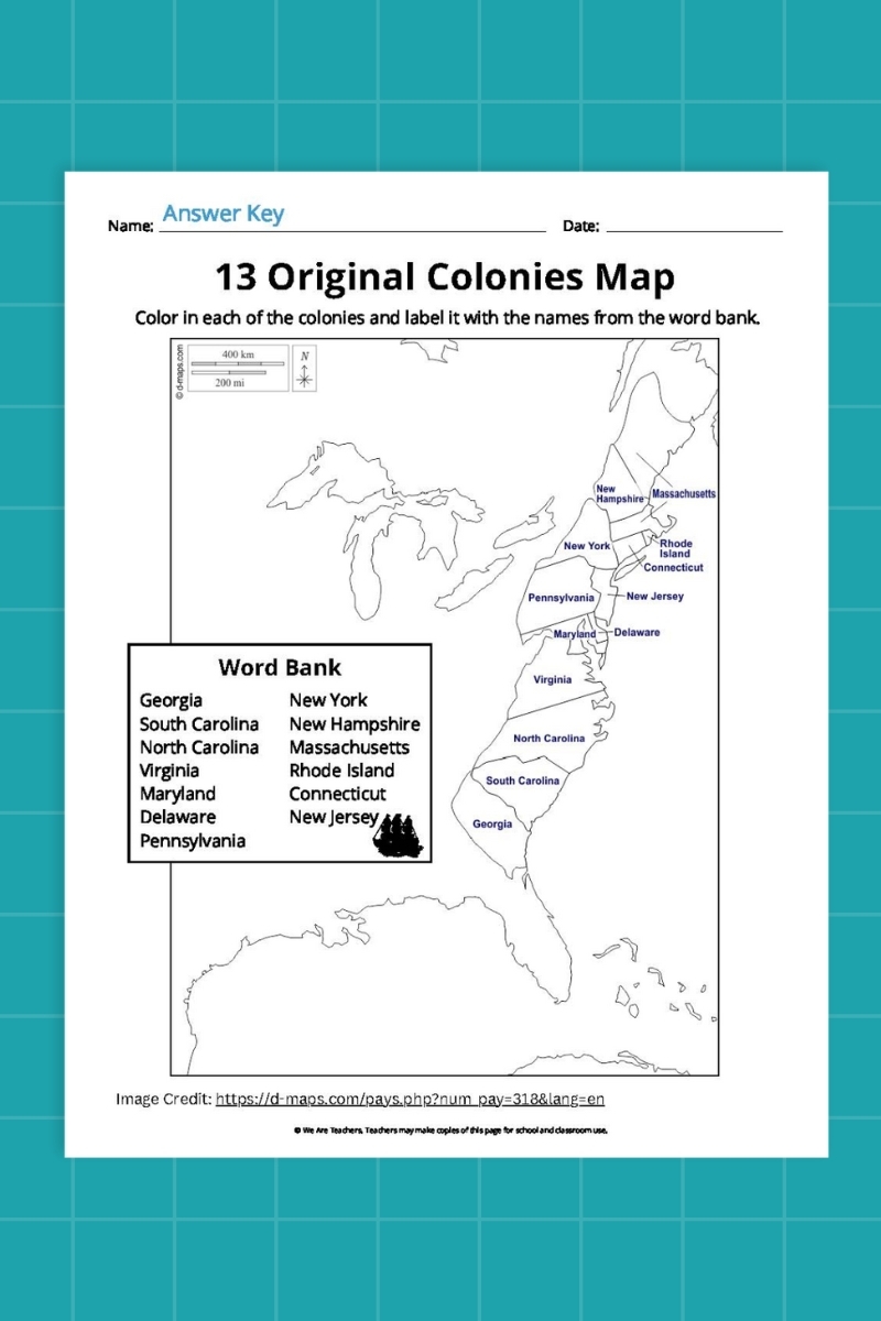 13 Original Colonies Map Bundle Free Printable Worksheets 13 Original Colonies Map Bundle Free Printable Worksheets