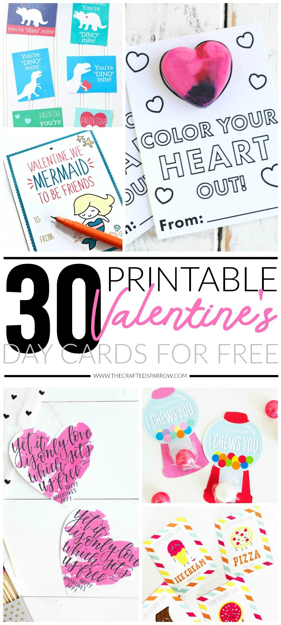 30 Valentines Day Printable Cards 30 Valentines Day Printable Cards