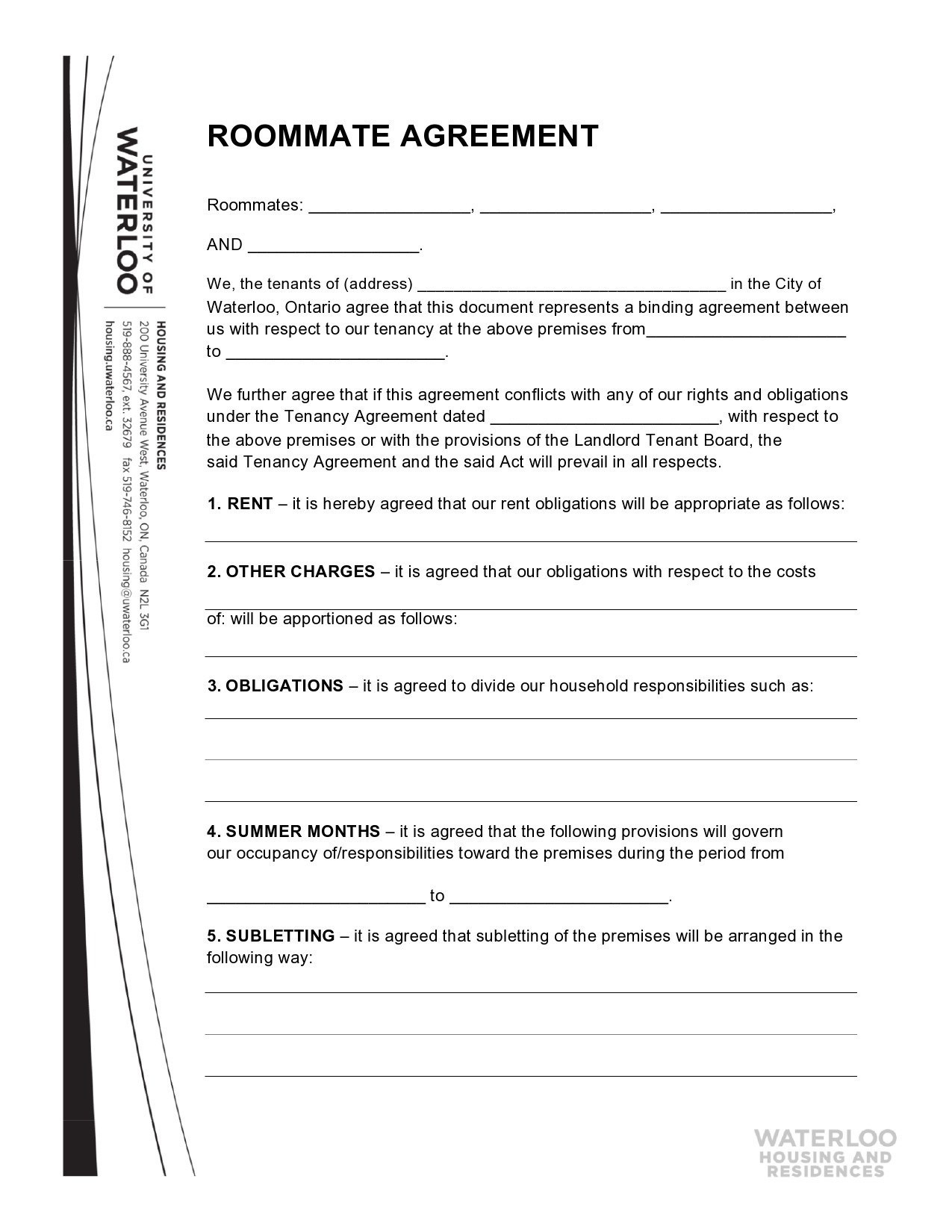 template 2 roommates expenses printable pdf