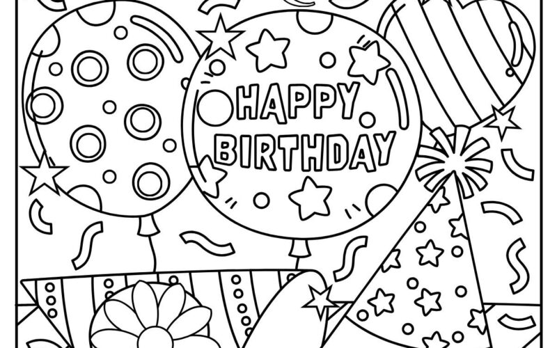 46 Happy Birthday Coloring Pages Free PDF Printables