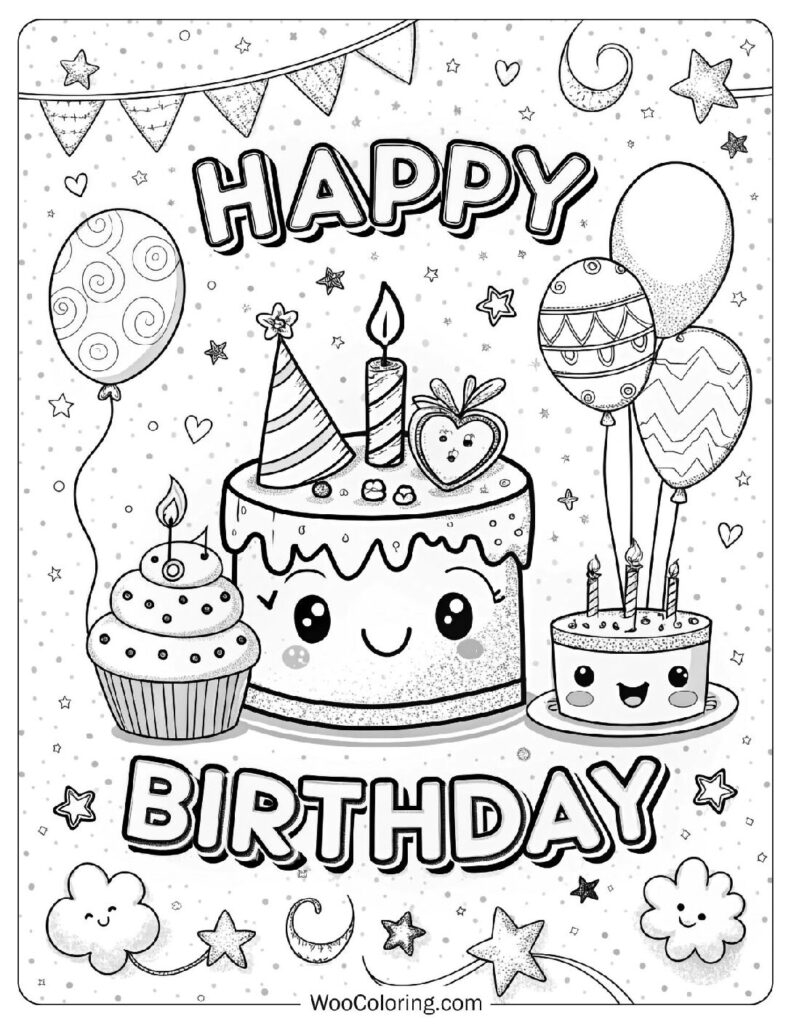 printable birthday coloring pages printable birthday coloring pages