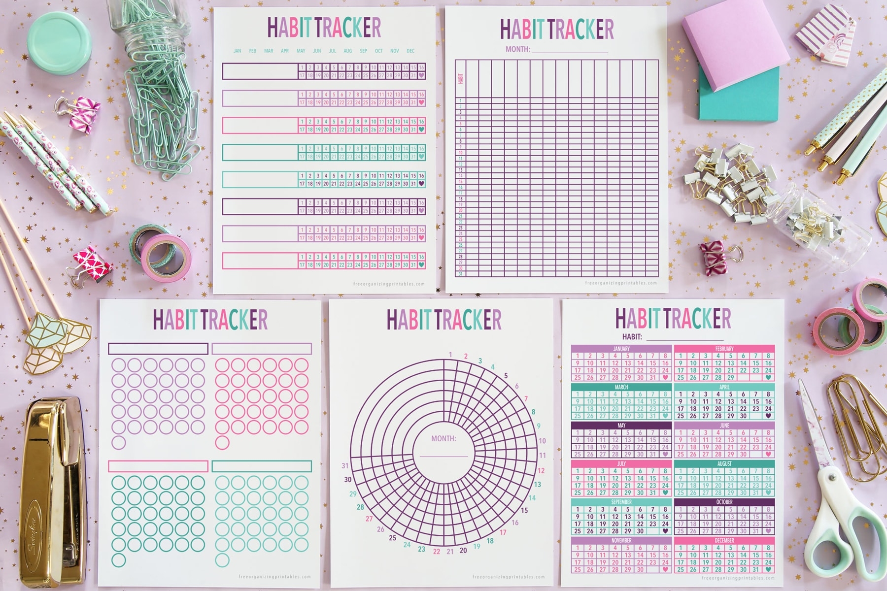 5 Free Habit Tracker Printable Templates