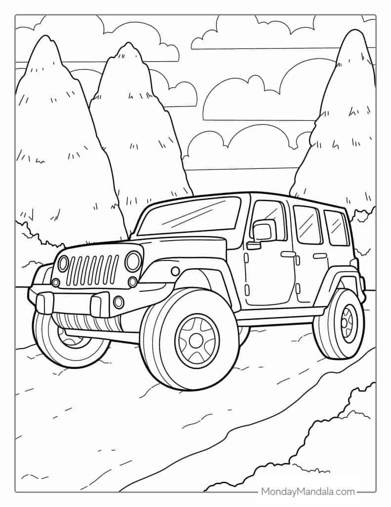printable colouring pages cars