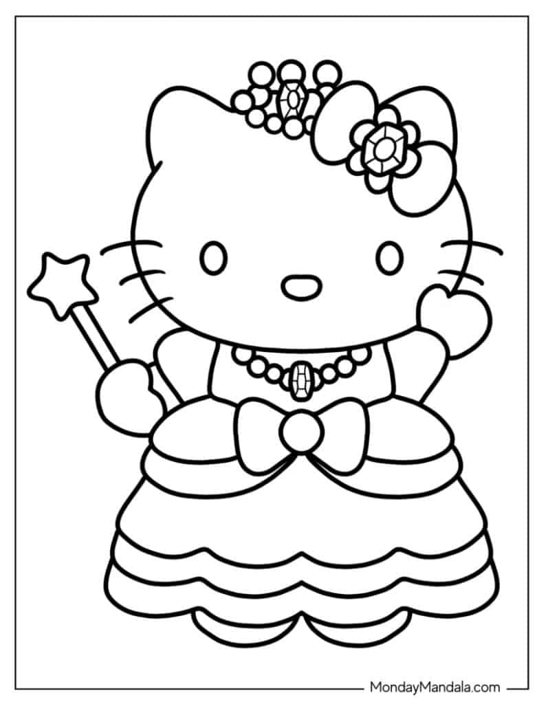 hello kitty coloring pages printable free