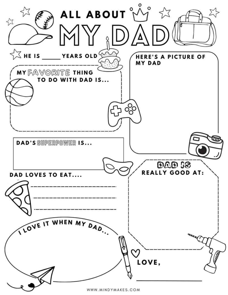 All About Dad Free Printable PDF MindyMakes All About Dad Free Printable PDF MindyMakes