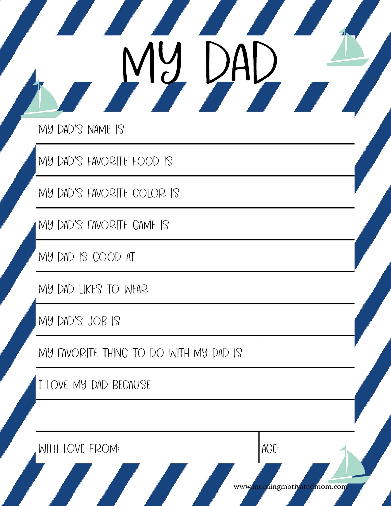 all about dad free printable all about dad free printable