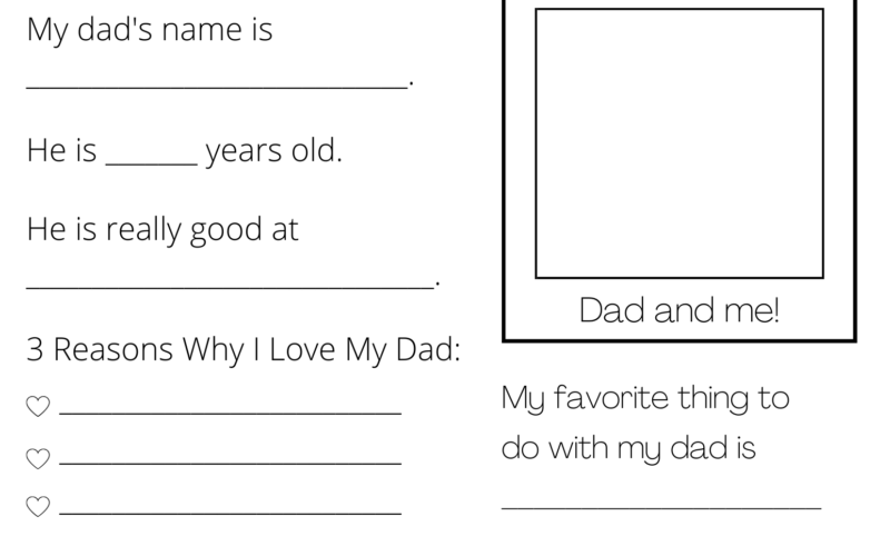 All About My Dad Papa Grandpa Free Printable Out Upon The Waters