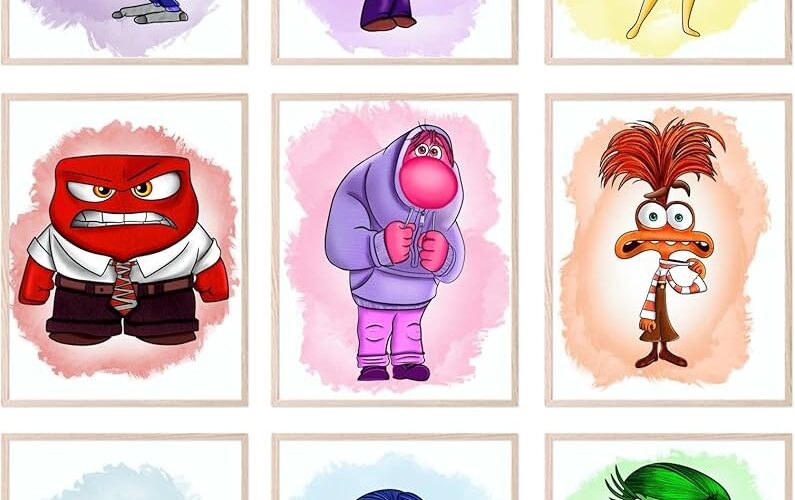 Amazon BigWig Prints Inside Out 2 Poster Inside Out Characters Joy Anger Anxiety Fear Envy Sadness Feelings And Emotions Posters For Classroom Elementary Classroom Wall Decor Unframed Set Of 9