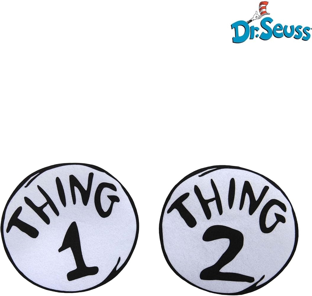 Amazon Dr Seuss Cat In The Hat Thing 1 2 Large Iron On Patches Set For Adults Kids Officially Licensed Costume Accessory ST