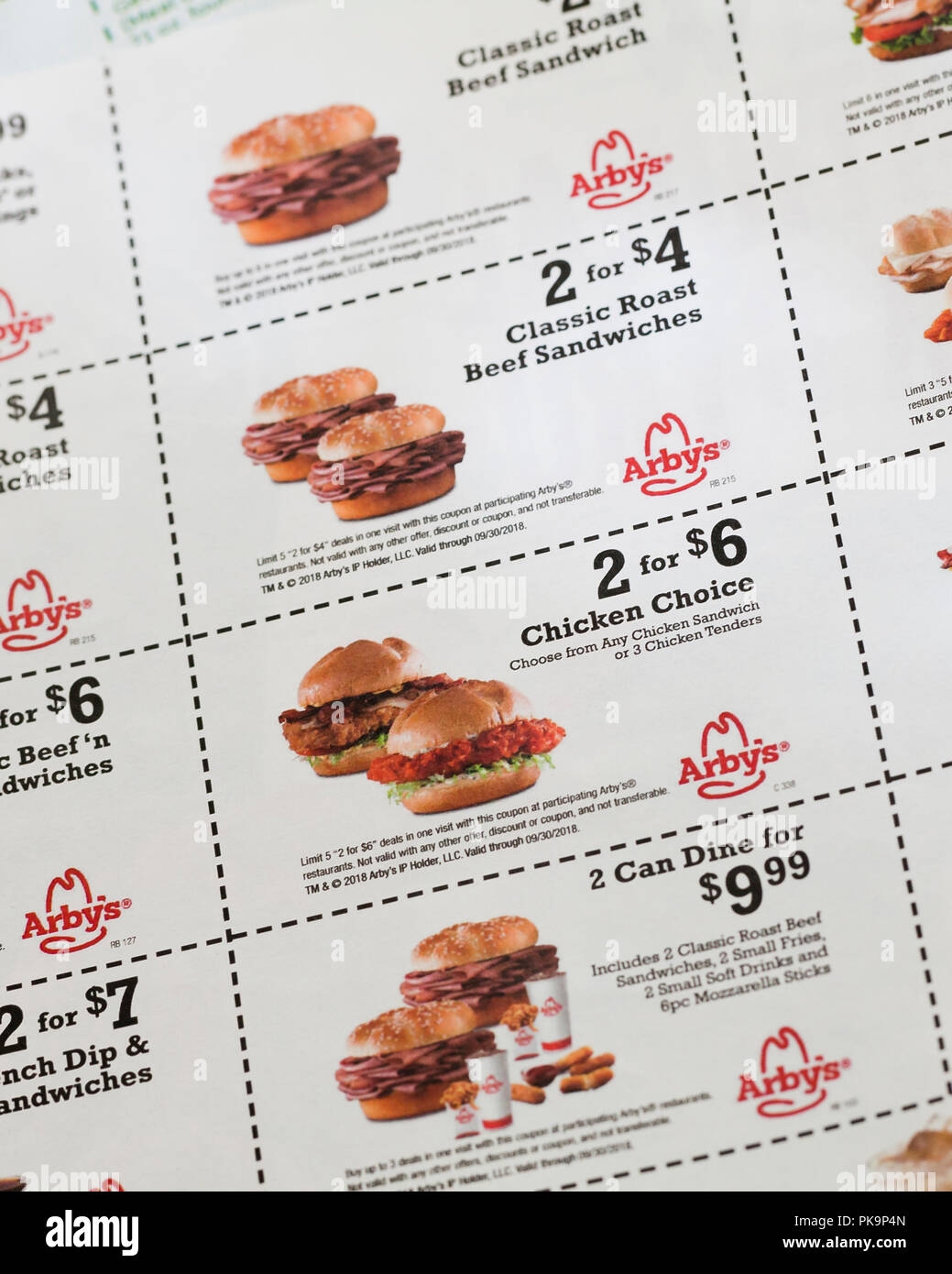 Arbys Restaurant Coupons Hi res Stock Photography And Images Alamy