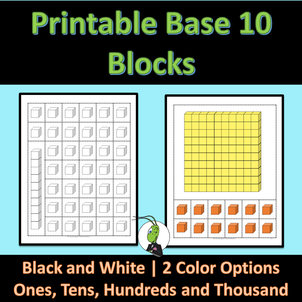 Base Ten Blocks Printable And Clip Art Tens And Ones Place Value Classful