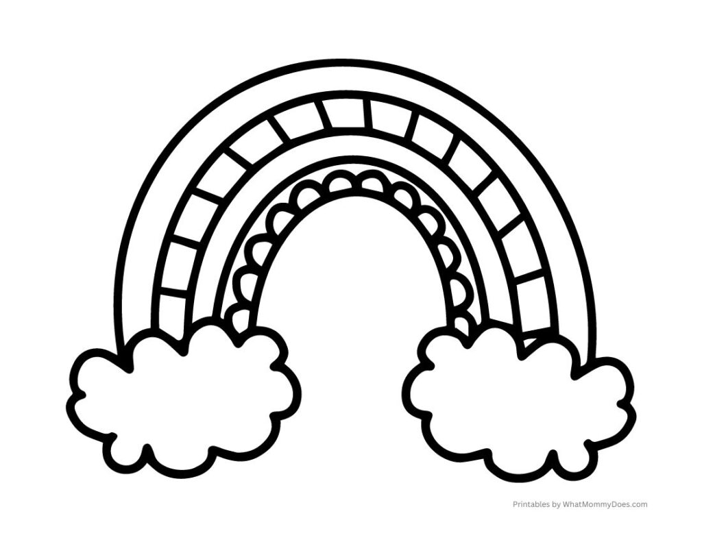 Beautiful Rainbow Coloring Page With Clouds Free To Print Crafty Creative Mama Beautiful Rainbow Coloring Page With Clouds Free To Print Crafty Creative Mama