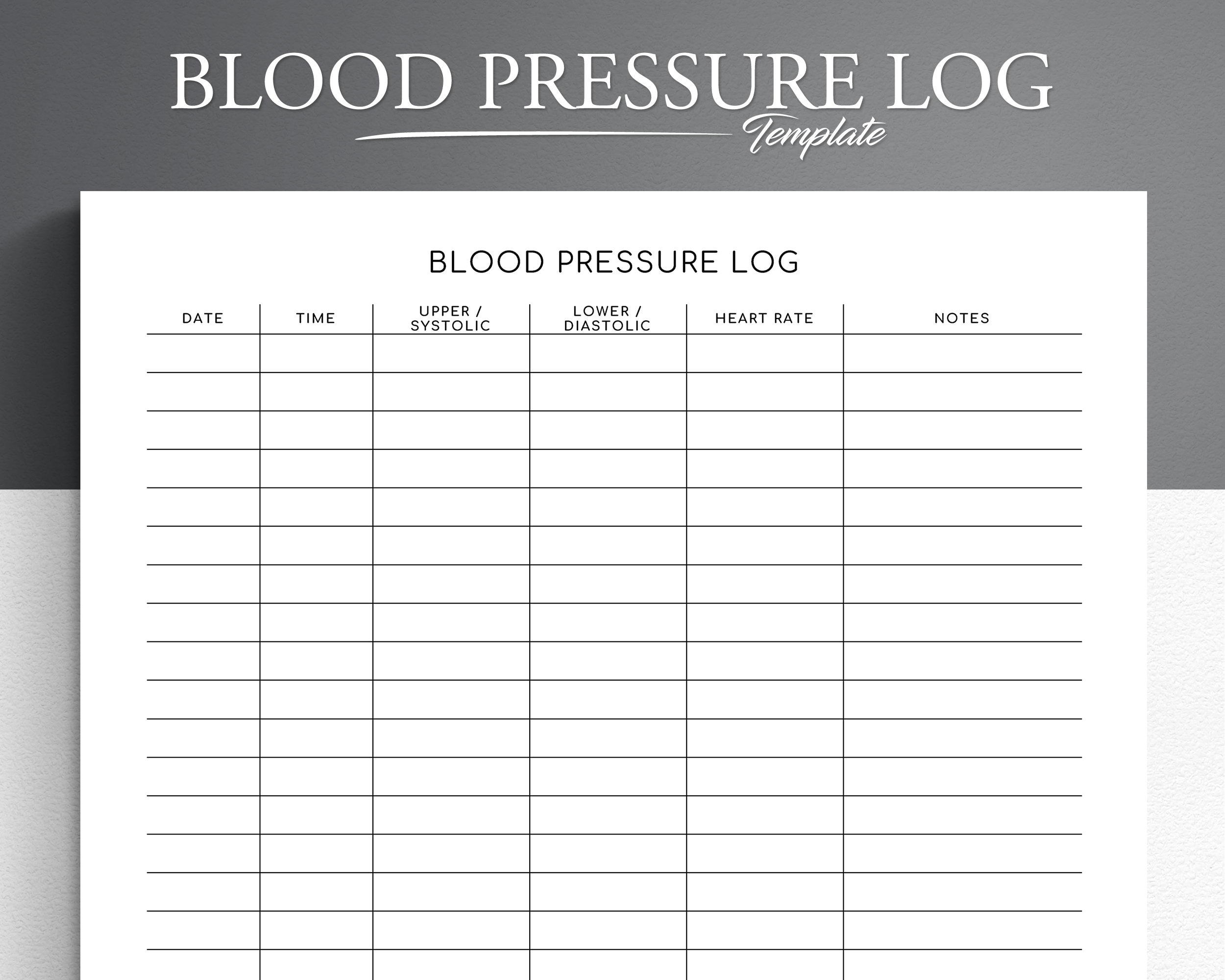 printable blood pressure log