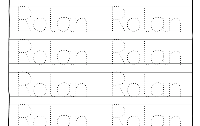 Carson Sadie Levi Rolan Madelyn Name Tracing Sheet