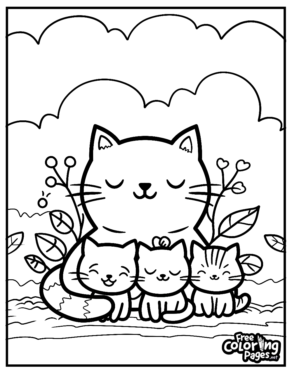 Cat Coloring Pages Free Coloring Pages