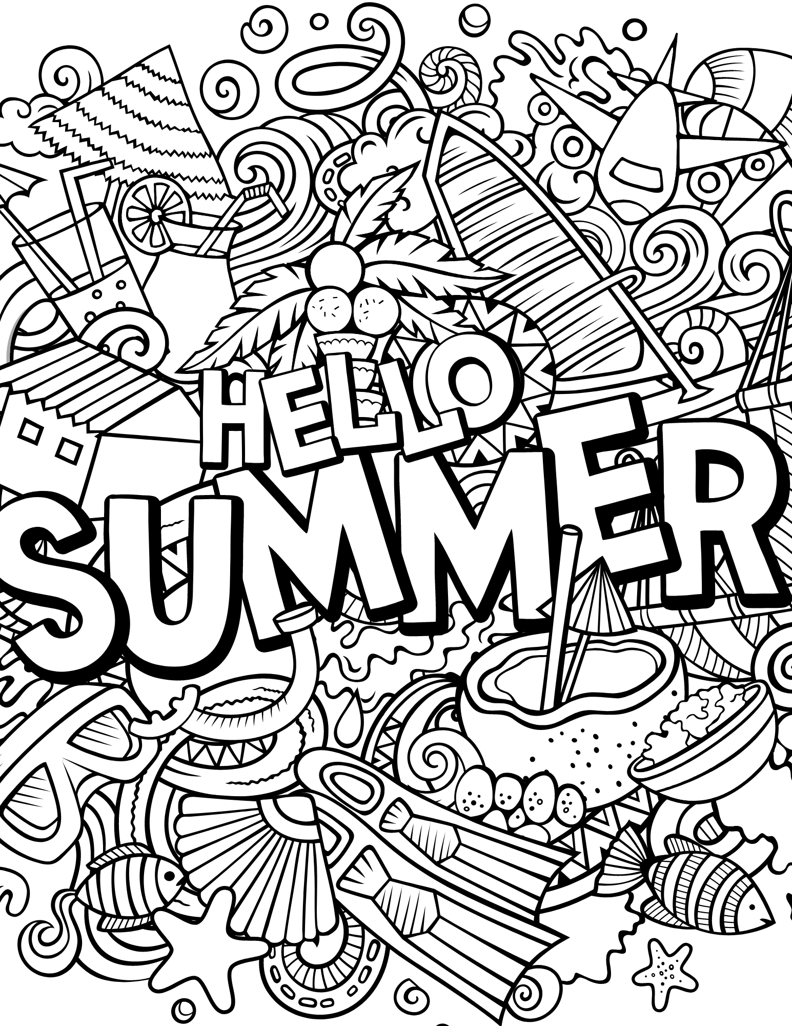 printable colouring pages summer printable colouring pages summer