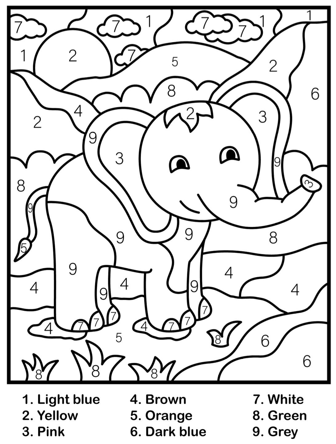 color by number printable for kids color by number printable for kids