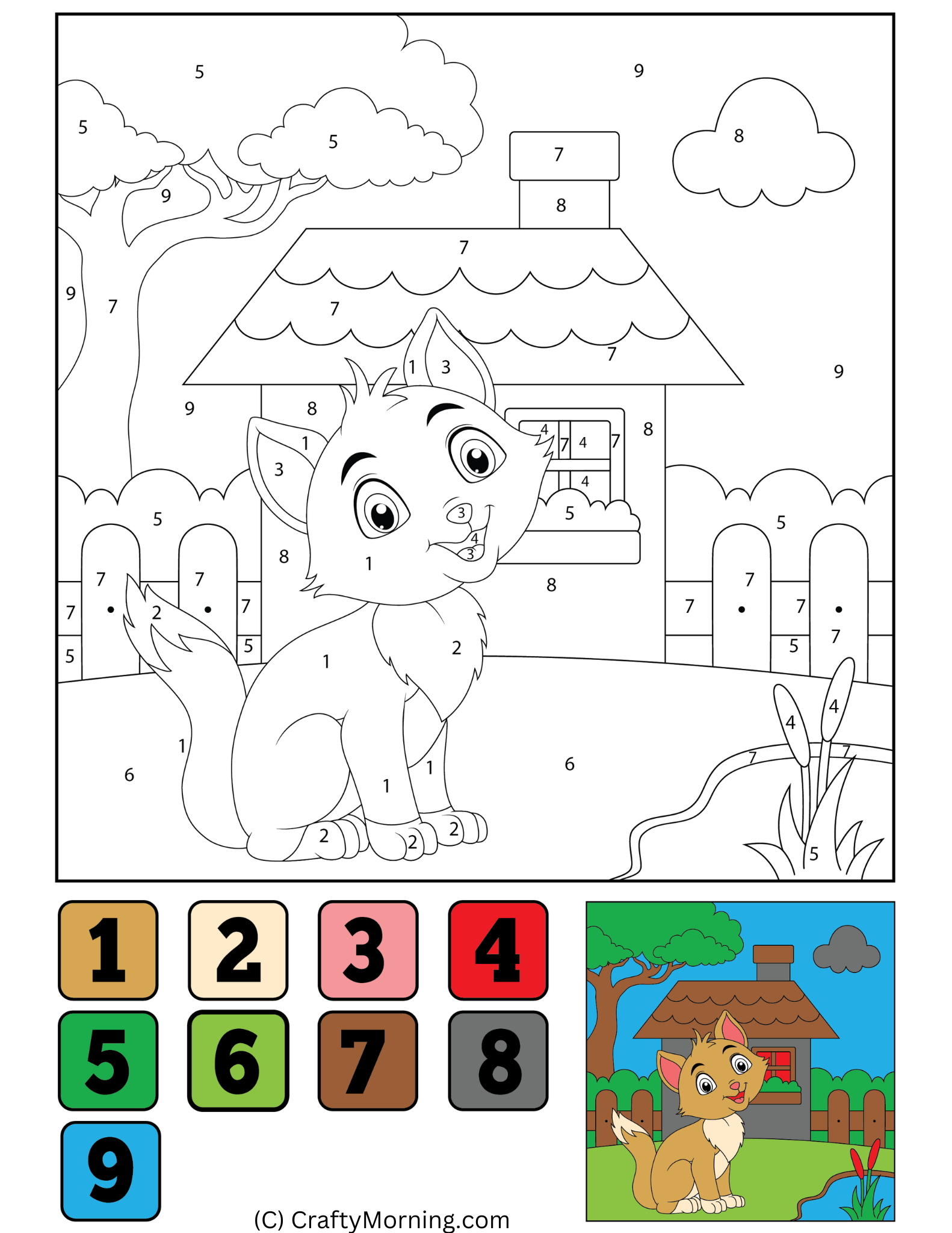 free printable color by number
