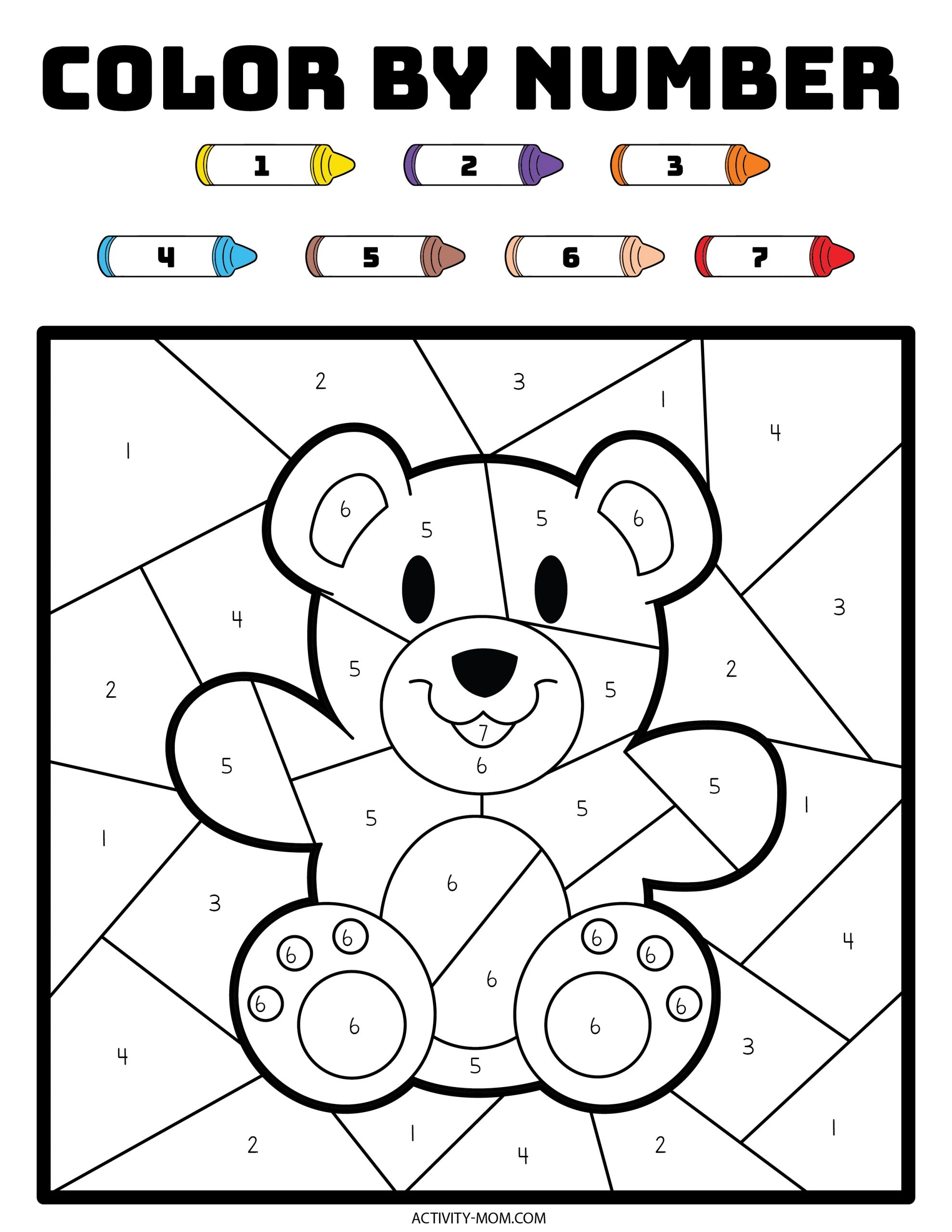 color by number free printables