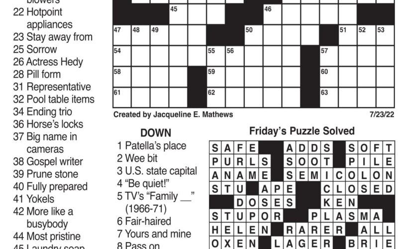 Commuter Daily Crossword Puzzles The Mercury News