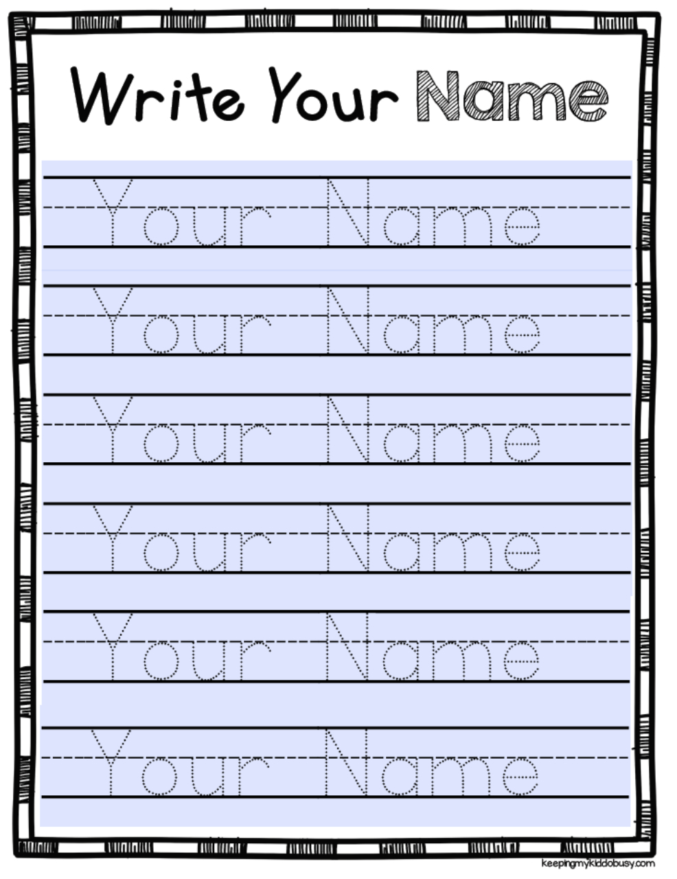 Create Printables Name Tracing With Lines Printable Party Favors