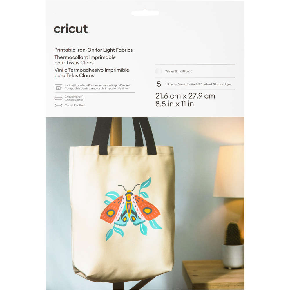 Cricut Printable Iron On For Light Fabrics Clear 5Ct Box Cricut Printable Iron On For Light Fabrics Clear 5Ct Box