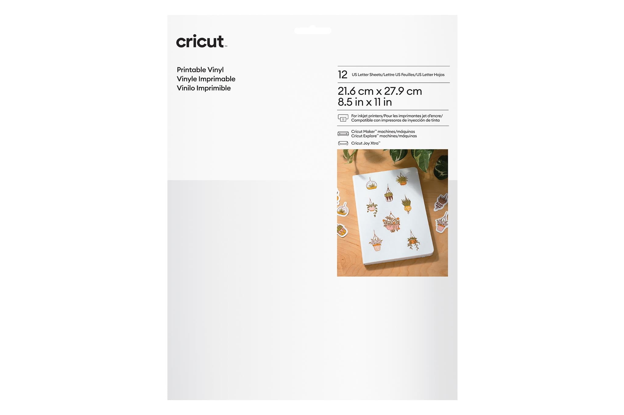 Cricut Printable Vinyl US Letter 12 Ct White Walmart