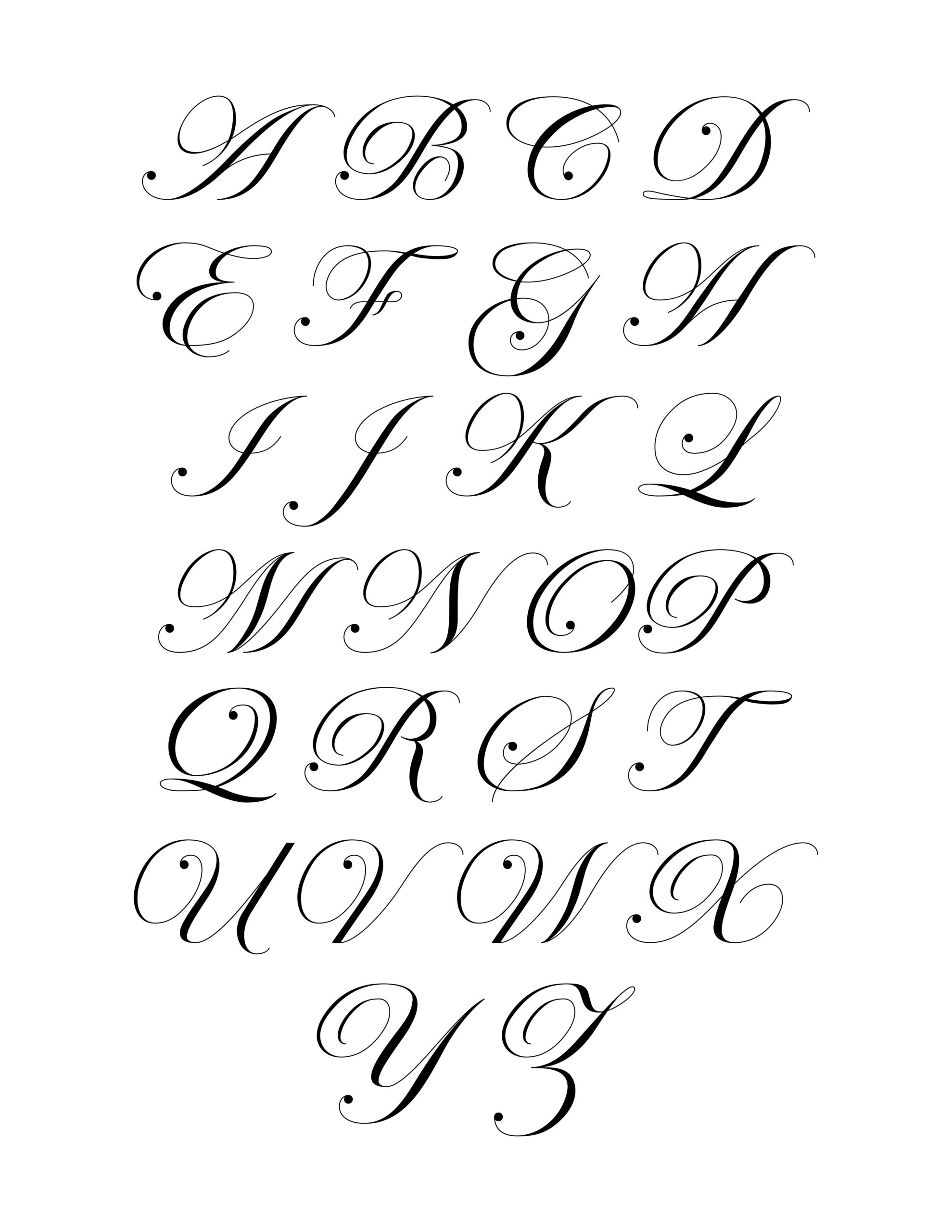 cursive letters alphabet printable