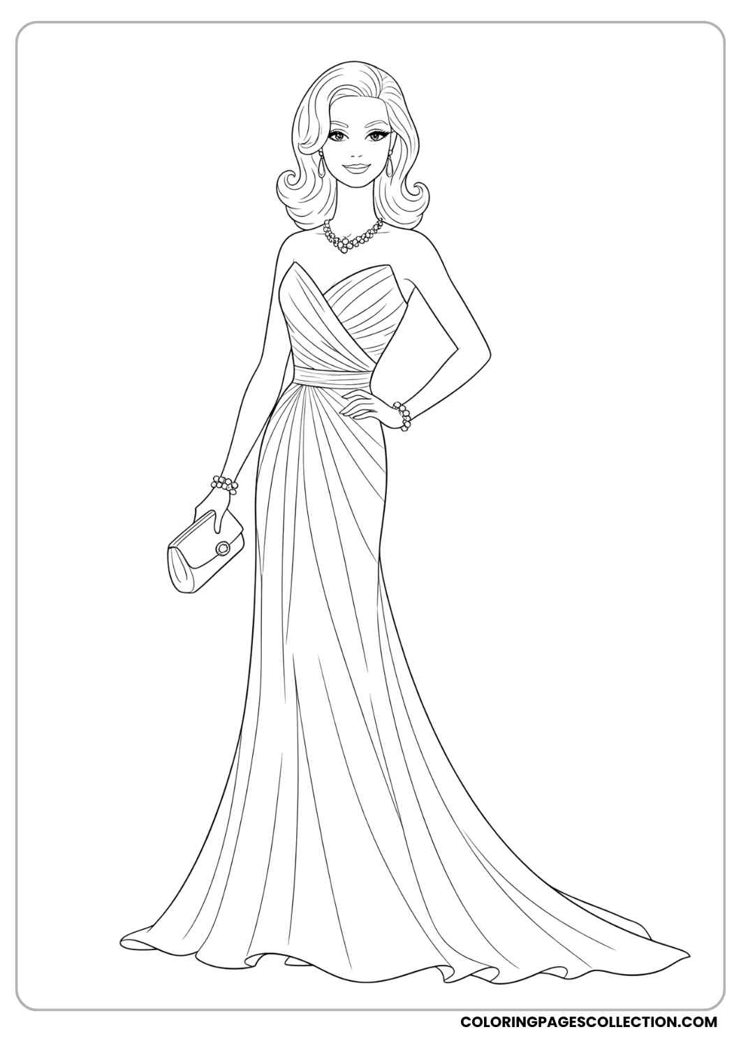 Cute Barbie Coloring Pages Free Easy Printable PDF 