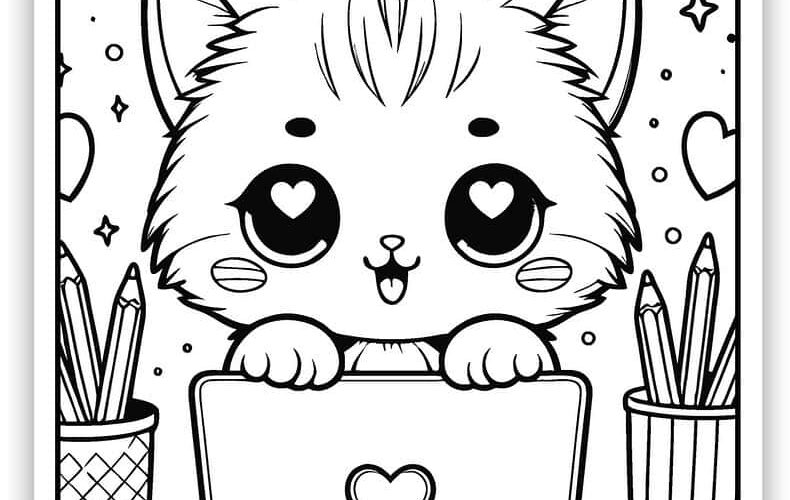Cute Kitten Coloring Pages Free PDF Printables Simply Love Coloring
