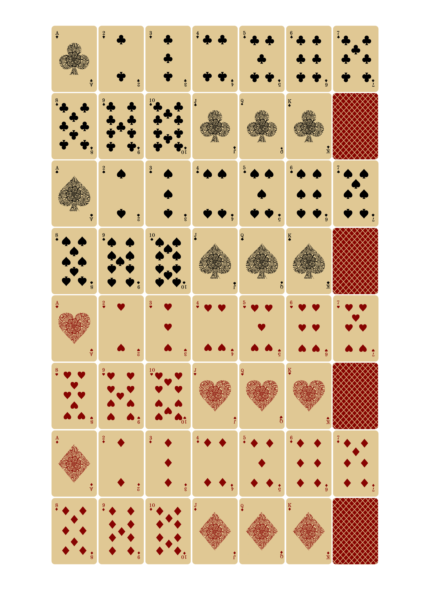 deck of playing cards printable