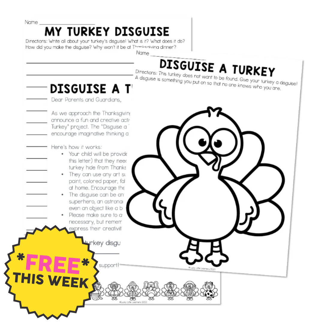 Disguise A Turkey Sample Lucky Little Learners Disguise A Turkey Sample Lucky Little Learners
