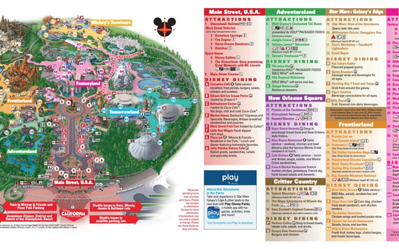 Disneyland California Adventure Map 2025 Printable PDF Maps