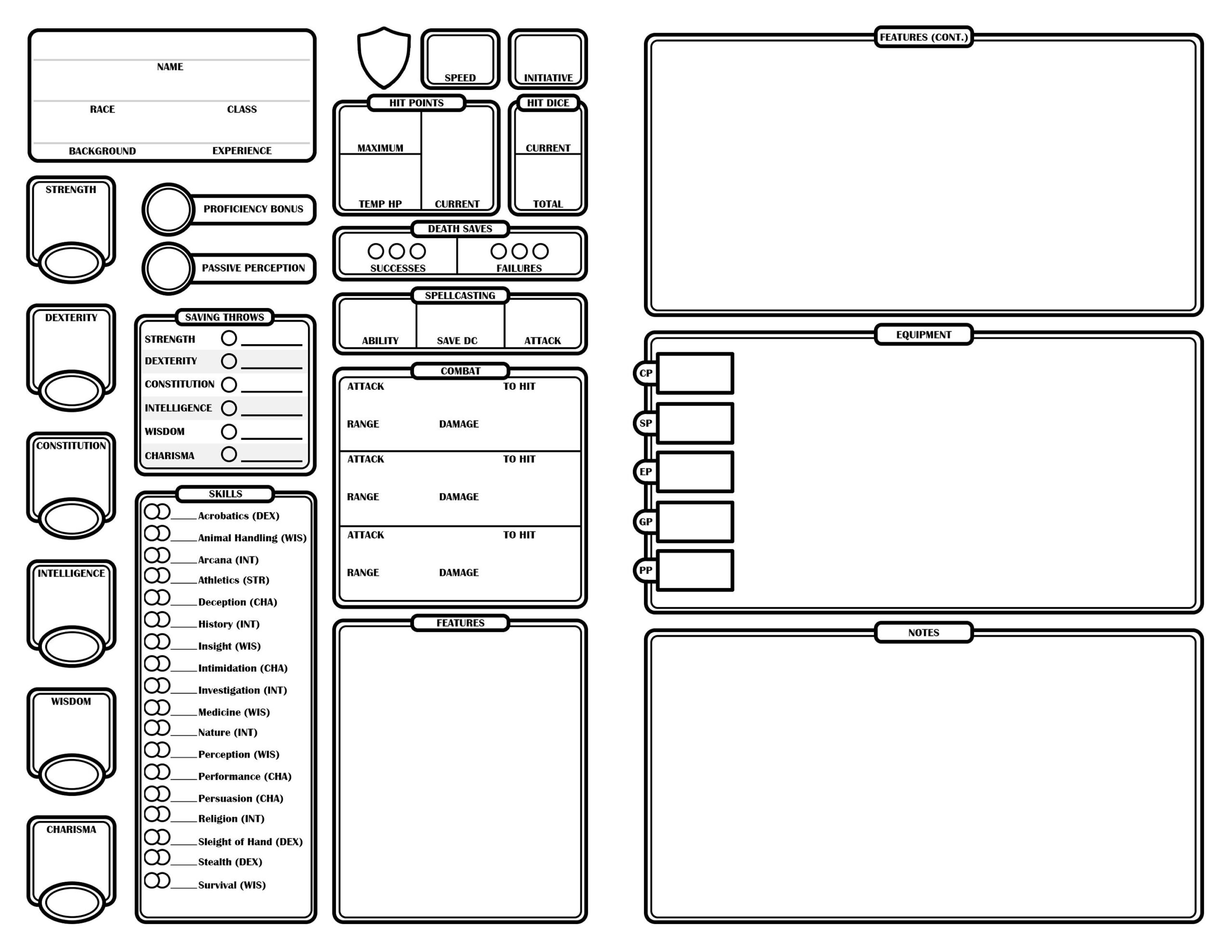 printable dungeons and dragons character sheet