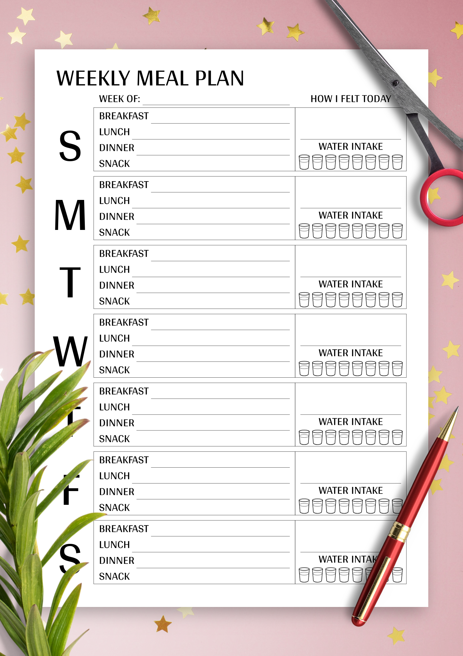 Download Printable Weekly Meal Plan Template PDF Download Printable Weekly Meal Plan Template PDF