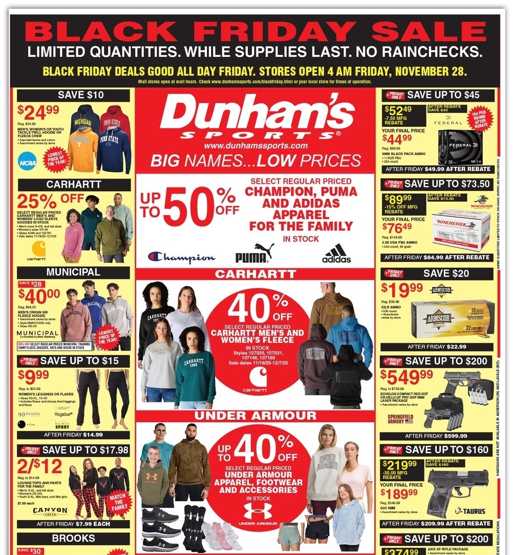 Dunham s Sports Black Friday 2026 Ad Deals Store Hours