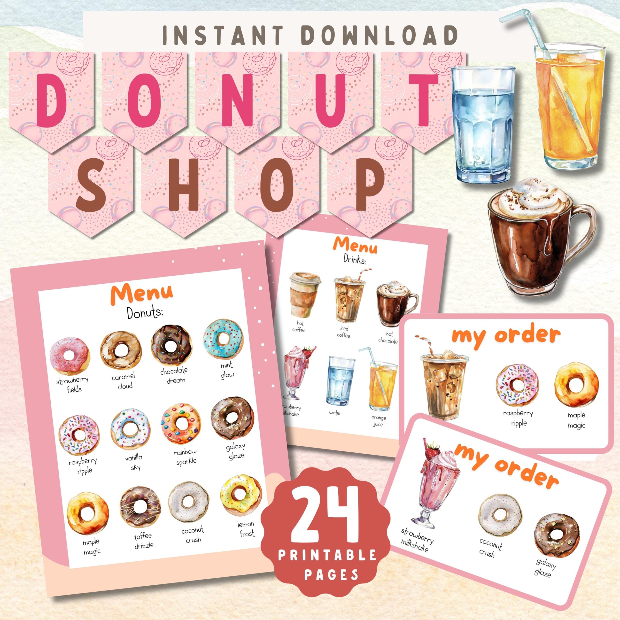 Dunkin Donut Pdf Etsy
