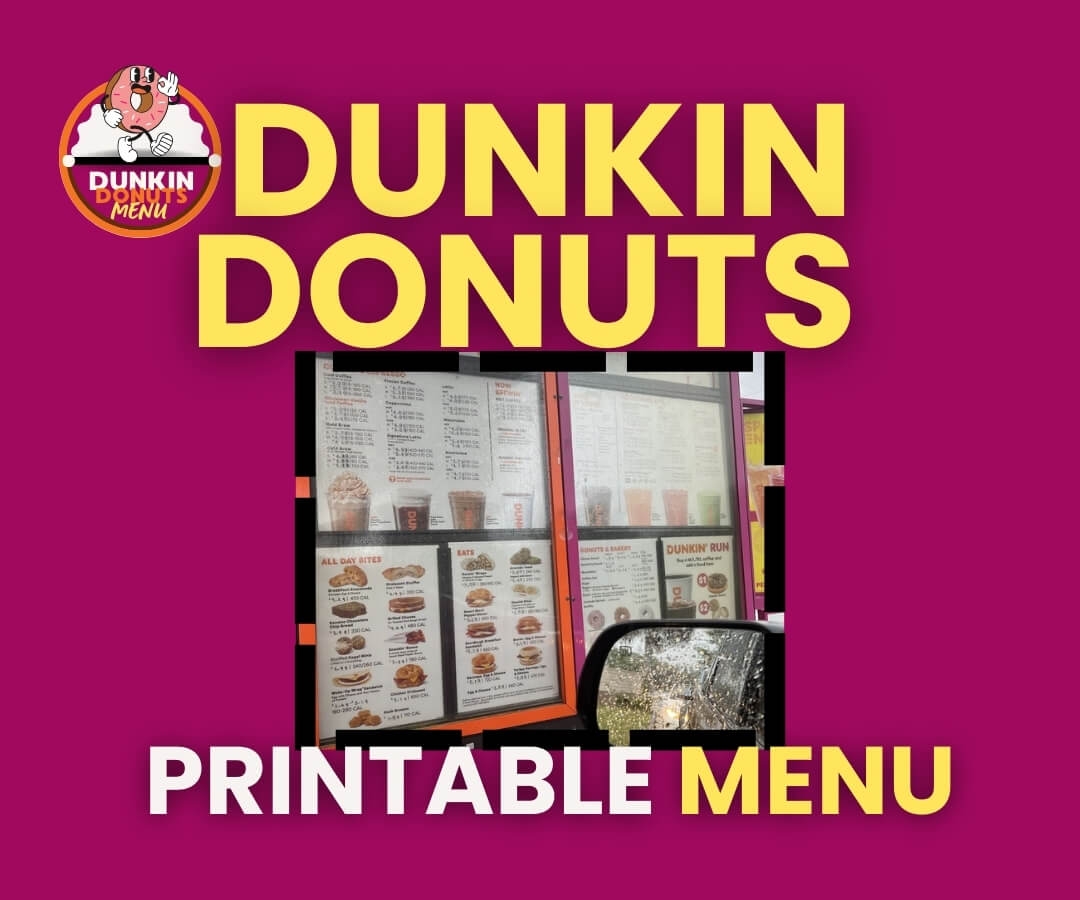 Dunkin Donuts Printable Menu Customize Plan Your Order