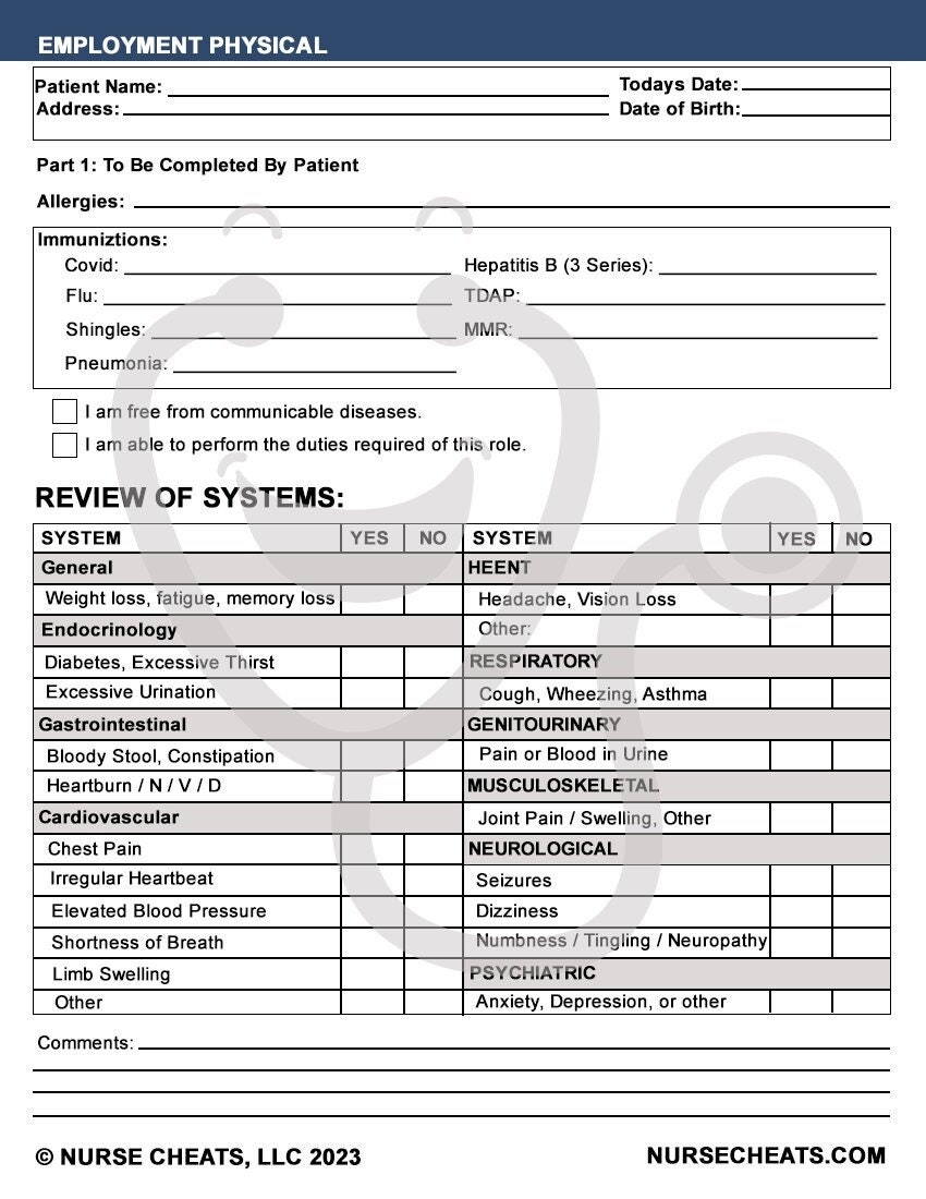 printable tb test form for employment