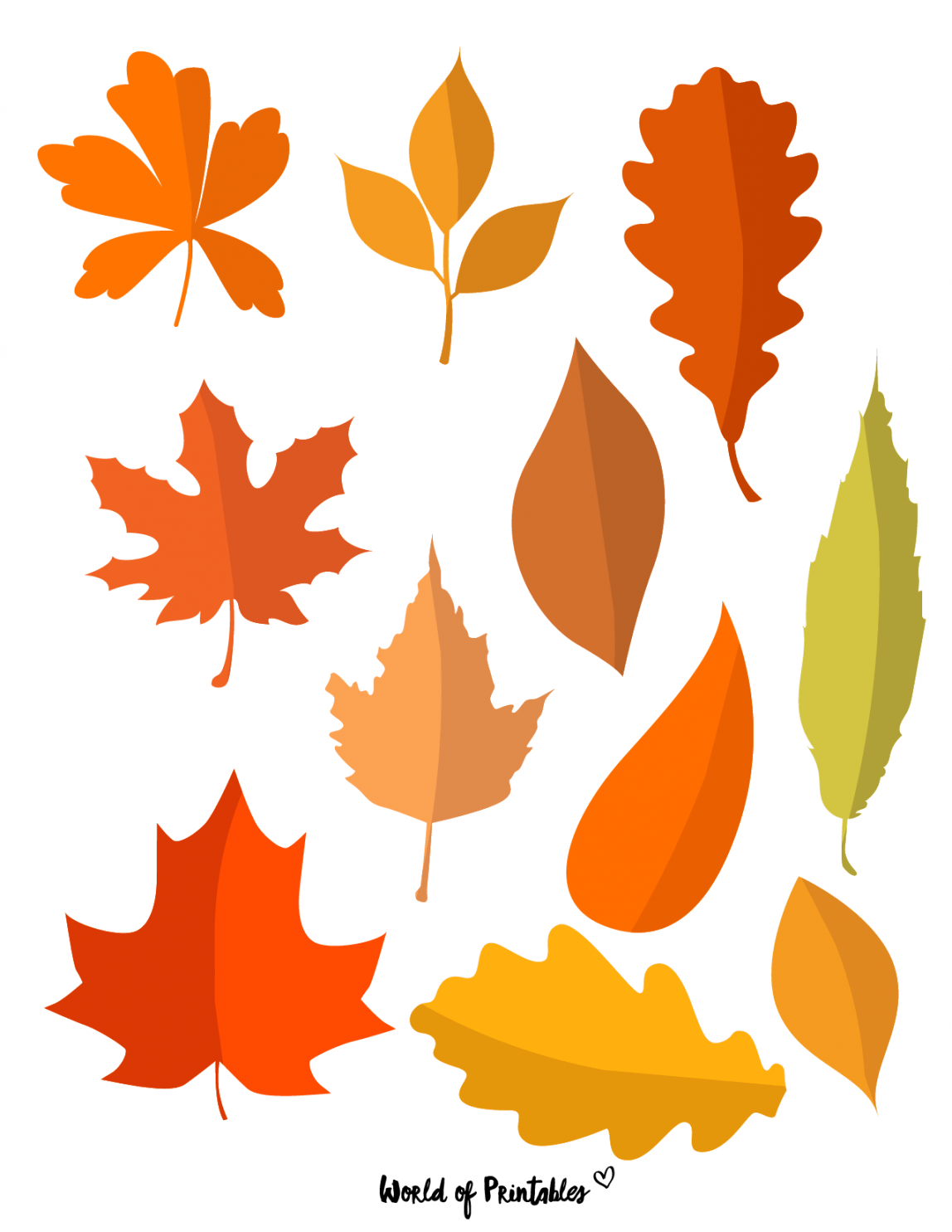 Fall Leaves Printable Cutouts Printable Party Favors