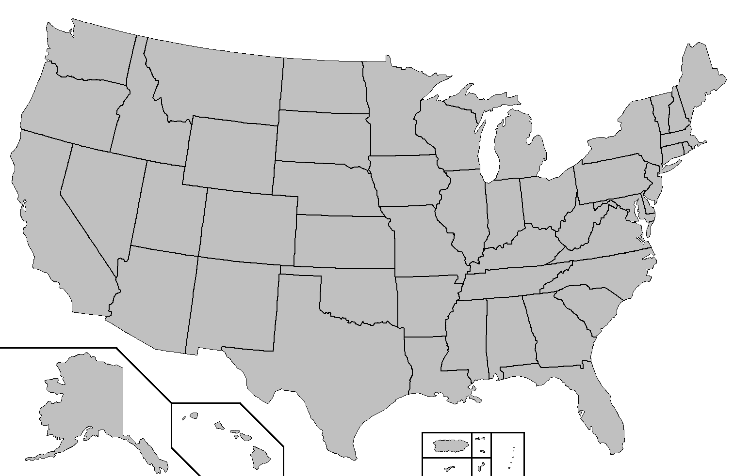 united states printable map blank