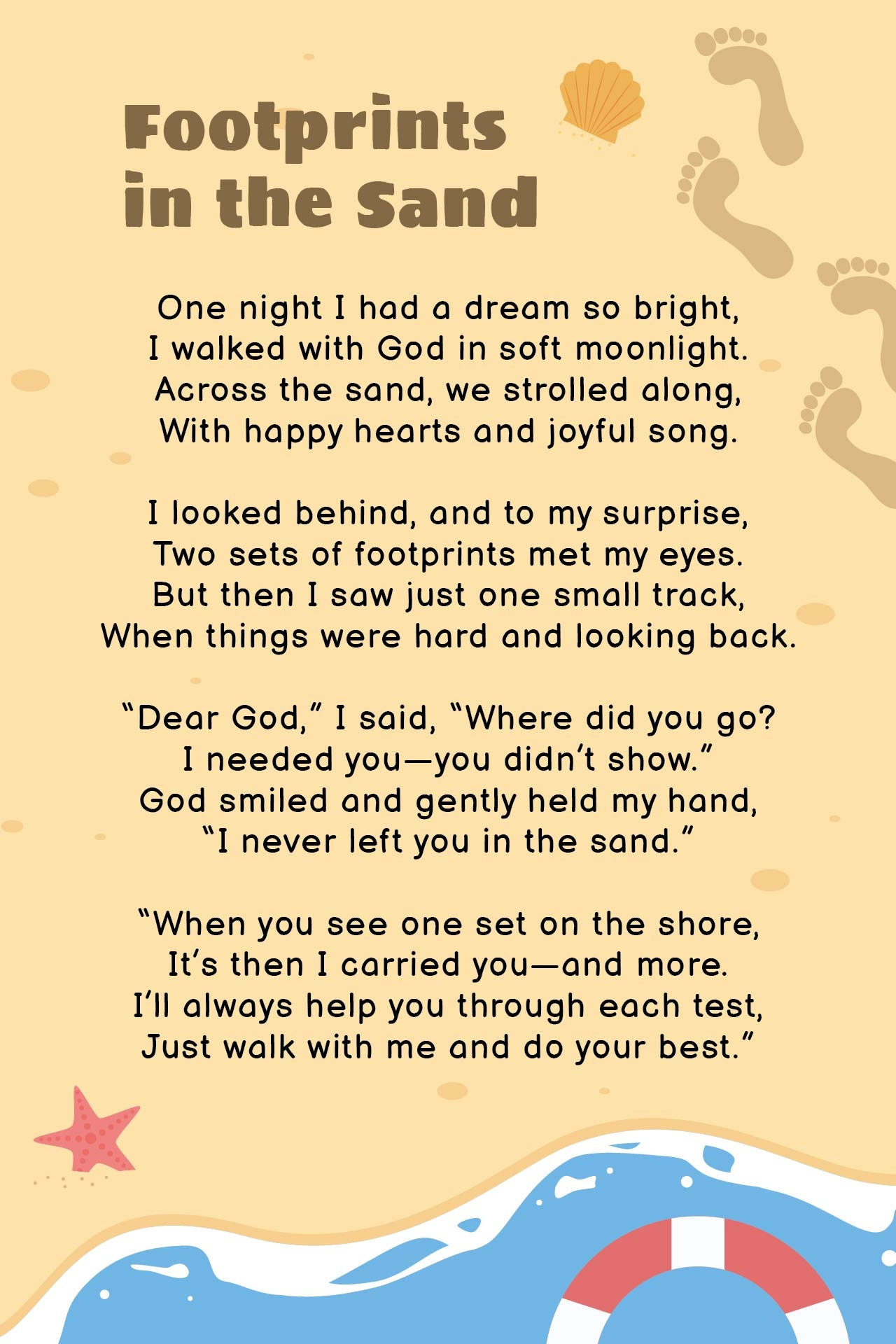 Footprints In The Sand 10 Free PDF Printables Printablee Footprints In The Sand 10 Free PDF Printables Printablee