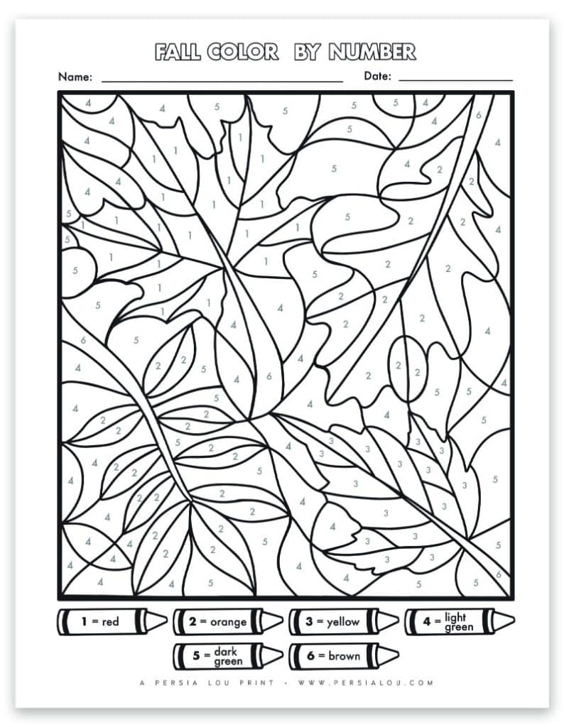 color by number for adults printable