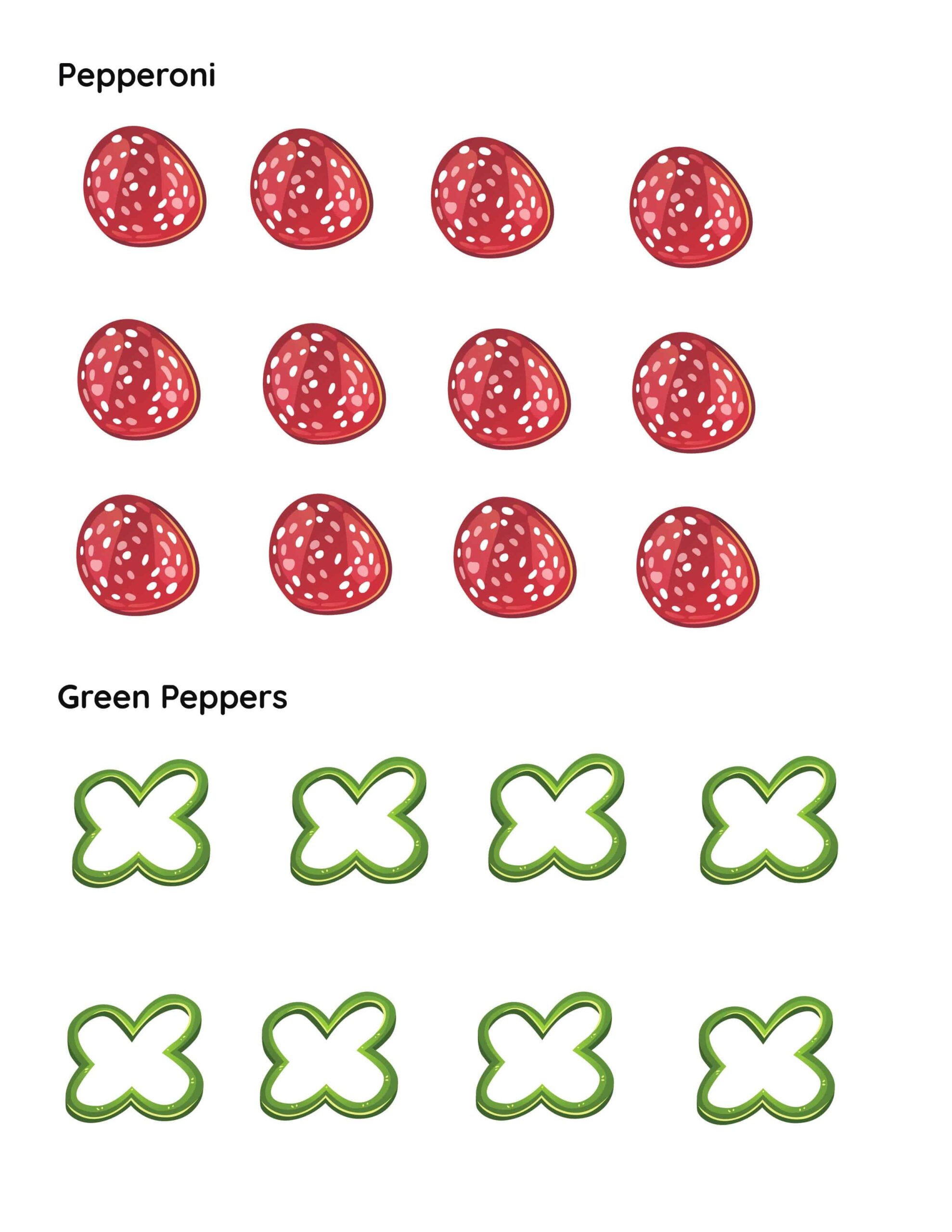 printable pizza toppings clipart realistic